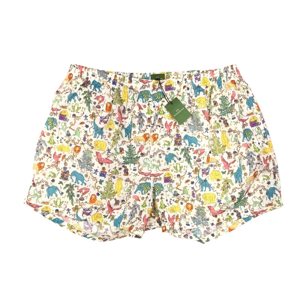 Sid Mashburn Button Front Boxer Short White Christmas Men's Size 36 NWT